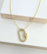 Load image into Gallery viewer, Pavé Carabiner Necklace
