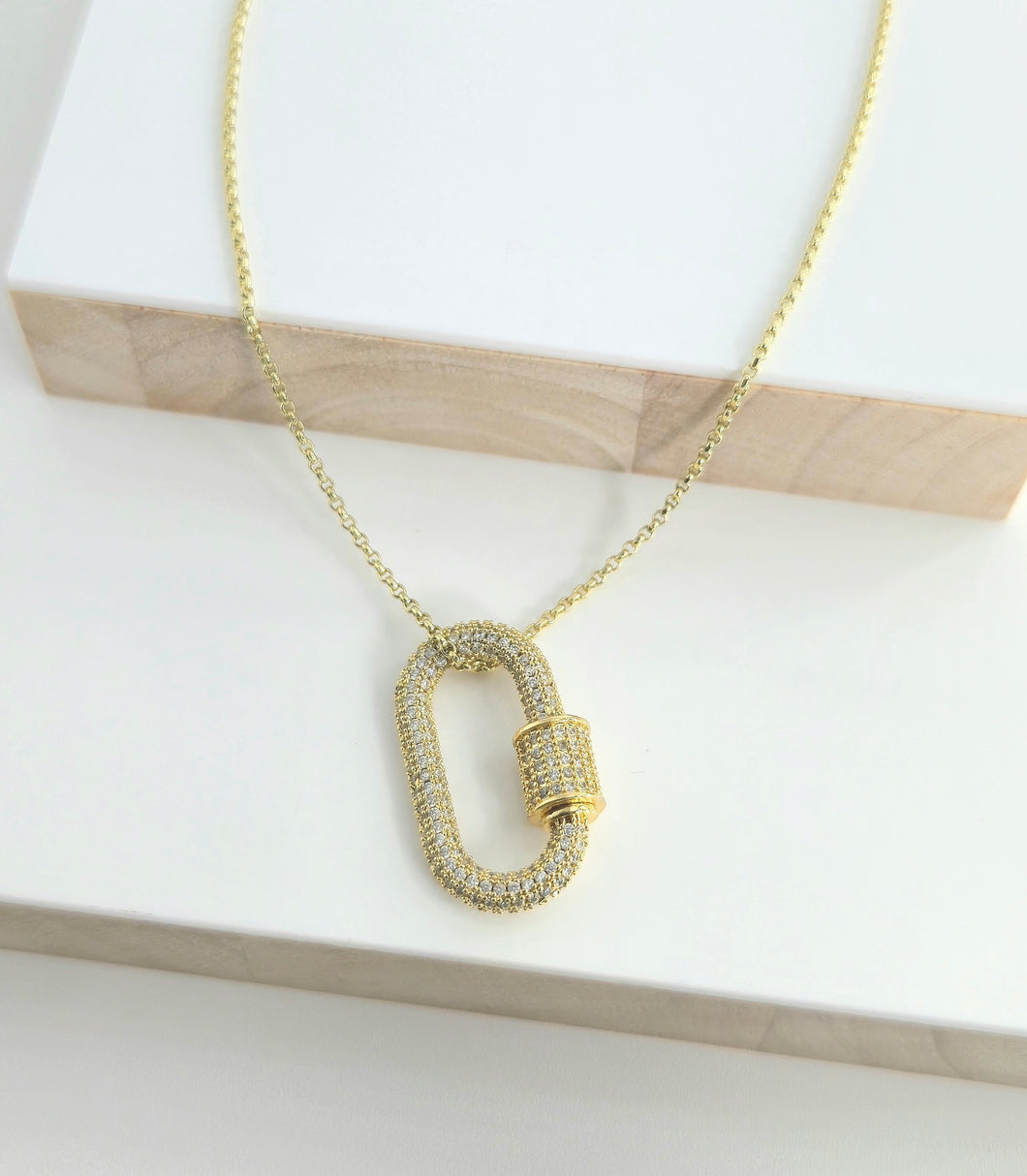 Pavé Carabiner Necklace